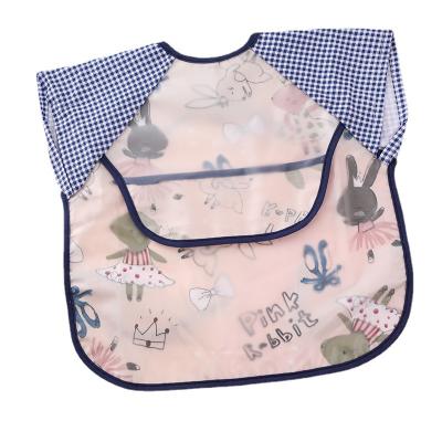 China Overall Washable Thin Cotton Child Summer Waterproof Shorts Sleeves Reverse Dressing Baby Eating Clothes Apron Baby Bib Protector for sale