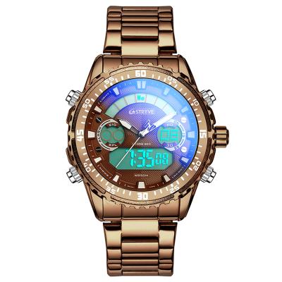 China STRYVE 8020 Luxury Brand Mens Sports Watches Digital Quartz Clock Wristwatch Military Steel Waterproof Relogio Masculio Full Alarm for sale