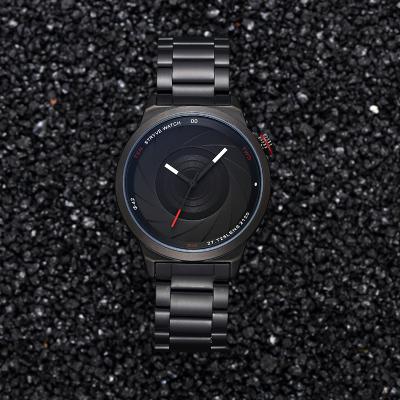 China Water Resistant Stryve 6002 Brand Photographer Unique Camera Series Unique Camera Classic Style Black Stainless Steel Men's Superior Waterproof Luxury Wristwatches for sale