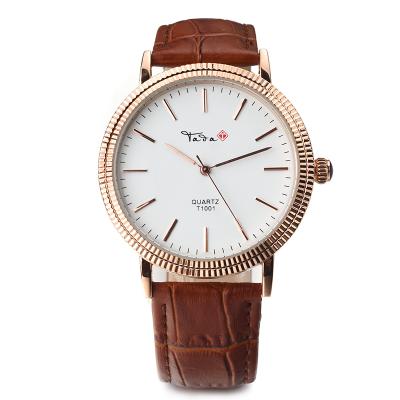 China TADA Luxury brand genuine leather quartz watch waterproof minimalist fashion 30m deep waterproof watch for women men for sale