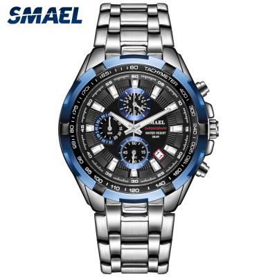 China Calendar 6 pin calendar 6 pin luminous watch fashion men's waterproof steel band new business watch day/date SMAEL for sale