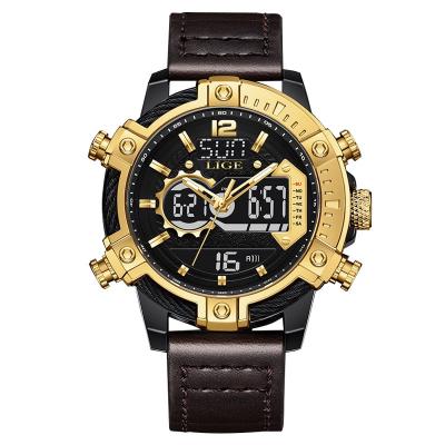 China New men's day/date brand watches LIGE 8940 brand date automatic quartz watch leather top chronograph waterproof sports watch for men for sale