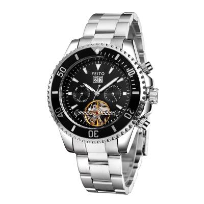 China FEITO 8828 Luxury Ceramic Bezel Mens Automatic Mechanical Wrist Watch Luminous Date Sapphire Glass Watch for sale