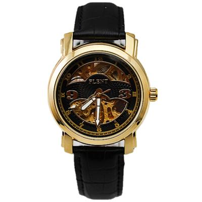 China FLENT Mens Automatic Mechanical Wristwatches Business Non-Specific Leather Watch Sports Watches Montre Homme 7006 for sale