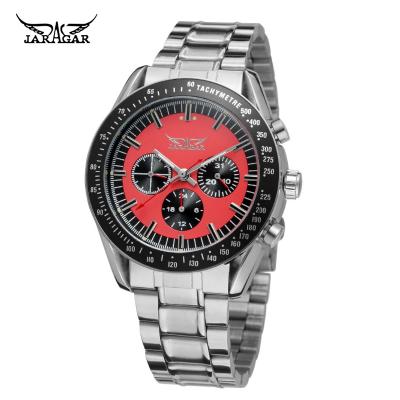 China Jaragar Brand Self Wind Luxury Automatic Day/Date Watches Fashion Analog Display Day Week Feature Stainless Steel Men Mechanical Watch for sale