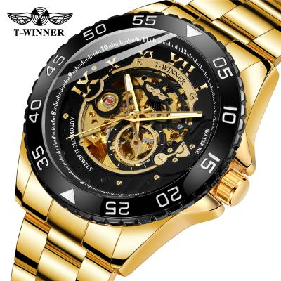 China Waterproof Winner 8193 Brand Mens Wrist Watch Luxury Mechanical Vintage Skeleton Male Clock Waterproof Stainless Steel Automatic Watch Men for sale