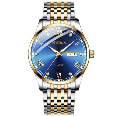 China Biden 0263 Branded Men's Quartz Watch Calendar Water Resistant Luminous Stainless Steel Fashion Business Men Watches for sale