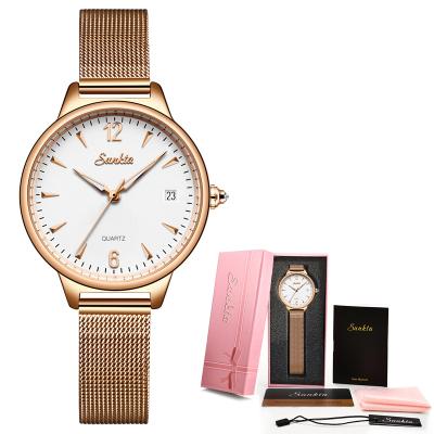 China SUNKTA Women's Rose Gold Top Brand Luxury Laides Waterproof Classic Dress Business Fashion Quartz Casual Waterproof Wrist Watch for sale