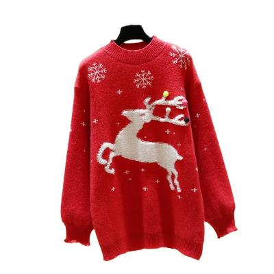 China luxury Anti-wrinkle crop knit crew neck fashion sweater teens winter sweater graphic cotton plus size christmas cashmere women sweaters for sale