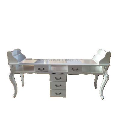 China Double modern manicure nail table for nail salon for sale