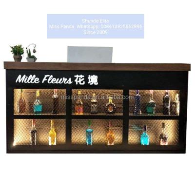 China Retro Modern Industrial Style Bar Counter Cashier Shop Beauty Salon Counter Reception for sale