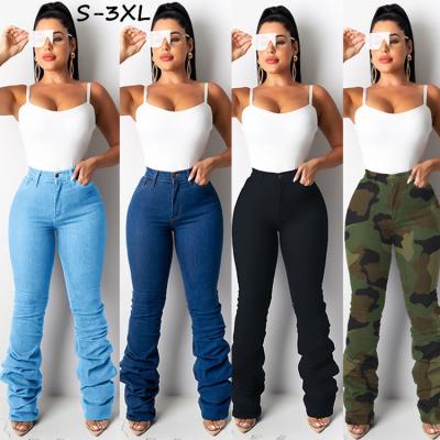 China Breathable Girls Streetwear Women Jeans S Plus Size Jean Skinny Denim Stacked Women's High Waist Pants for sale