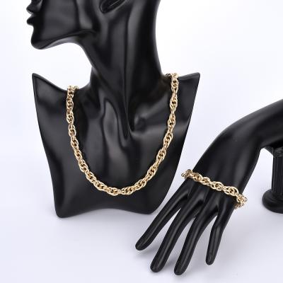 China FASHIONABLE Gold Plated Jewelry Chain Bracelets Gold Plated Jewelry Chains Necklace Set for sale