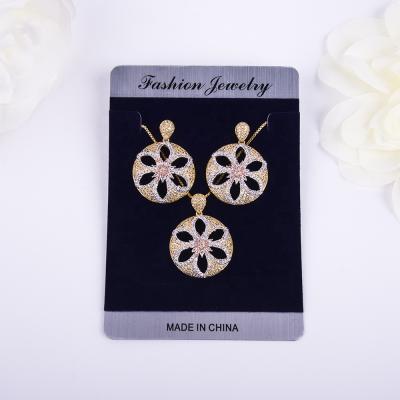 China TRENDY Wholesale Flower Jewelry 18K Gold Jewelry Sets For Women Earrings Pendant for sale