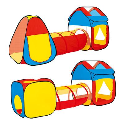 China Easy Foldable Kids Play Tent Outdoor Playground House With Tunnel Ball Pit Big Pop Up Kids Play Tent for sale