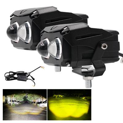 China Thickened Heat Dissipation Aluminum WUPP Projector Headlights Motorcycle Led Classic Two Lens Rectangular Headlamp For Motorcycle for sale