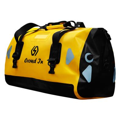 China PVC WUPP Yellow PVC Waterproof Rear Seat Luggage Motorcycle Tail Bag With Reflective Warning for sale