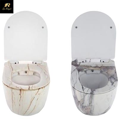 China High Quality Hidden Reservoir Springlegroup Porcelain Urinal Pad Cleaning Black And White Toilet Bowl Wall Hanging Marble Ceramic Toilet for sale