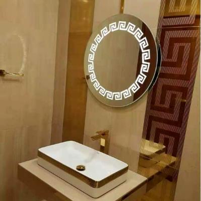 China Small Modern Rectangular Bathroom Sinks Decorative Wall Mounted Frameless Explosion Proof Glow Led Lights Mirror for sale