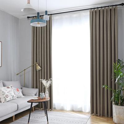 China Modern blackout cotton line home ready made blackout curtain fabric for living room window cortinas luxury hotel for sale