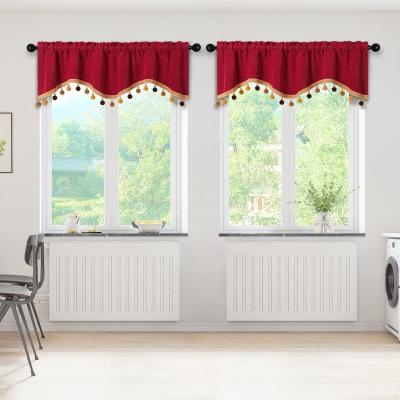 China Modern Blackout Velvet Window Curtains Fabric For Living Room With Valance Solid Color Cortian Valance For Home for sale