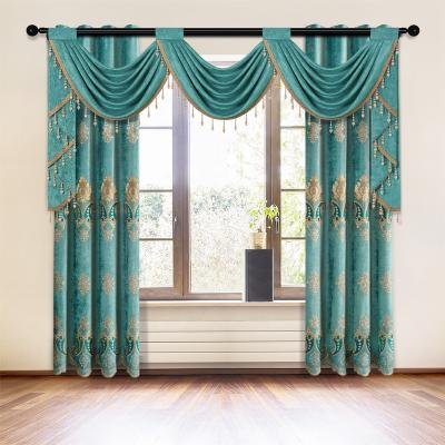 China European Window Decoration Valance Curtain Set Luxury Living Room Chenille Cortins Fabric Valance For Room Ready Made for sale