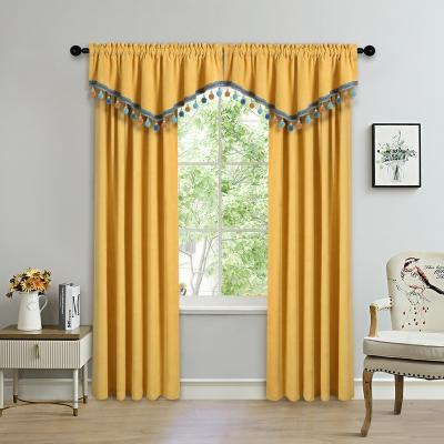 China Solid Blackout Window Curtains With Valance For Living Room Modern Velvet Cortins Valance For Home Ready Made for sale