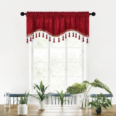 China Modern Solid Designer Blackout Curtains For Living Room With Valance Windows Cortina Pelmet Ready Made Kitchen for sale