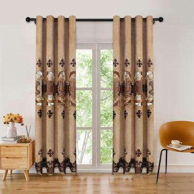 China European Luxury Embroidered Blackout Curtains Fabric For Living Room Jacquard Fabric Room Elegant Cortinas Ready Made for sale