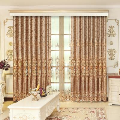 China European luxury embroidered window decoration window curtains fabric for living room jacquard cortinas ready made for home for sale