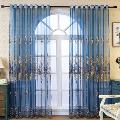 China New Design Window Decoration Modern Geometric Sheer Tulle Curtain For Kitchen Living Room Elegant Embroidered Voile For Home for sale