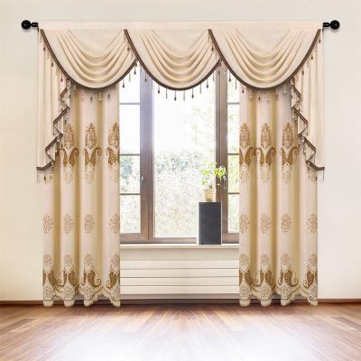 China Window Decoration Modern Chenille Beige Valance Curtain For Living Room Bedroom Chinese Window Drapes For Bedroom China Waterfall Swags Wholesale for sale