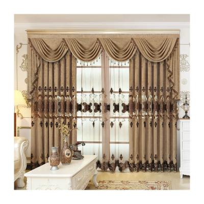 China Wholesale Luxury Blackout Curtain Fabric Fabric Drapes With Tied Valance Valance Ready Made Drapes For Living Room for sale