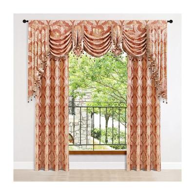 China Luxury Blackout Window Drapery Fabric Drapery Jacquard Curtains Fabric For Living Room Valance Curtains Ready Made Cortins for sale