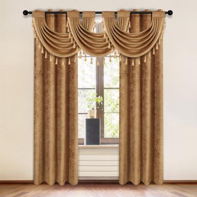 China Blackout New Design Modern Coffee Chenille Chinese Curtain with Valance for Living Room Home Decor Cortina Tier for Home for sale