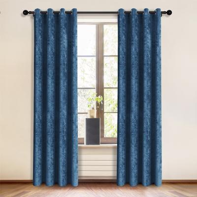 China Blackout Modern Cheap Blue Curtains For Living Room Cortain Elegant Semi Blackout For Bedroom Chenille Window Drapes In Kitchen for sale