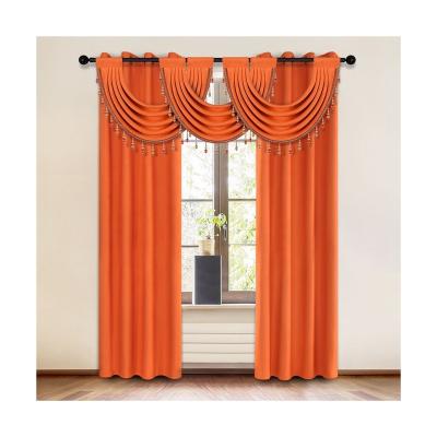 China Wholesale Blackout Curtain Fabric Blackout Window Curtains For Living Room With Solid Valance Kitchen Valance Drapes for sale