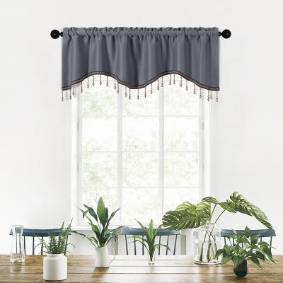 China New Design Solid Color Modern Blackout Blackout Curtain For Bedroom Kitchen Soft Window Drapes With Nice Beads Ready Made for sale