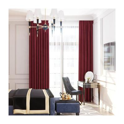 China Modern Blackout Blackout Red Room Curtain For Living Room Ready Made Window Drapes And Cortinas for sale