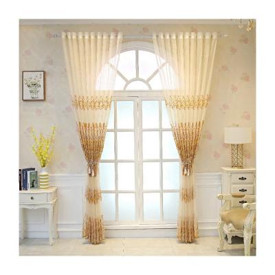 China Ready Made Window Decoration Textile Polyester Window Sheer Embroidery Curtains Fabric For Living Room Tulle Voile Cortins for sale