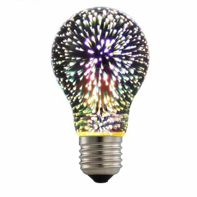 China Residential//House/Bar/coffee shop led firework bulb led 3D A19 light for home Christmas light 3000K 5000K for sale