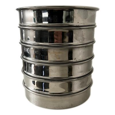 China School Biological Equipments NERS Different Mesh Size Stainless Steel 6 Layers Soil/Test Sieve with Lid and Catch Pan for sale