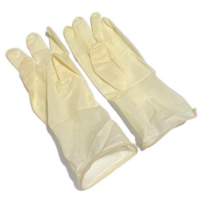 China Latex NERS Beaded Cuff Powder-free Beige Smooth Sterile Latex Surgical Gloves for sale