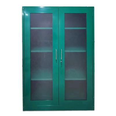 China Steel + Glass NERS Thick Collapsible Steel Storage Cabinet Assembly with Flexi-glass Door for sale