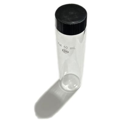 China Borosilicate + Plastic NERS Transparent Borosilicate 50ml Screw-neck Vial with Screw-type Plastic Cap for sale