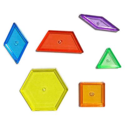 China Plastic NERS Six Geometrical Shapes Six Color Plastic 250 Pcs/set Pattern Blocks for sale