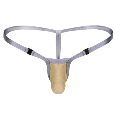 China High Quality Polyester + Spandex G-String Thongs Low Rise T-back Bump Pouch Breathable Brief Underwear For Men for sale