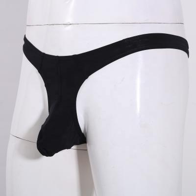 China Viable Men Bulge Pouch Thong Low Rise Waistband T-back Elastic G-String Underwear for sale