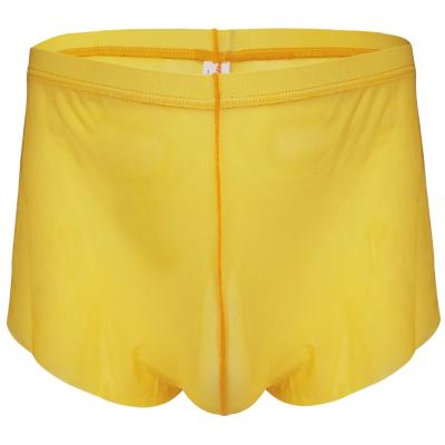 China High Quality Polyamide Men's Mesh Sheer Split Side Boxer Briefs See Transparent Shorts Underwear Trunks for sale