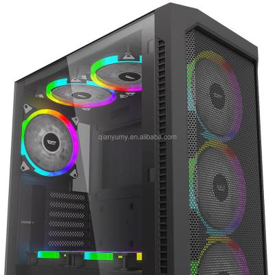 China With Fan QY OEM E-atx Glass Panel Computer Case Df140 for sale